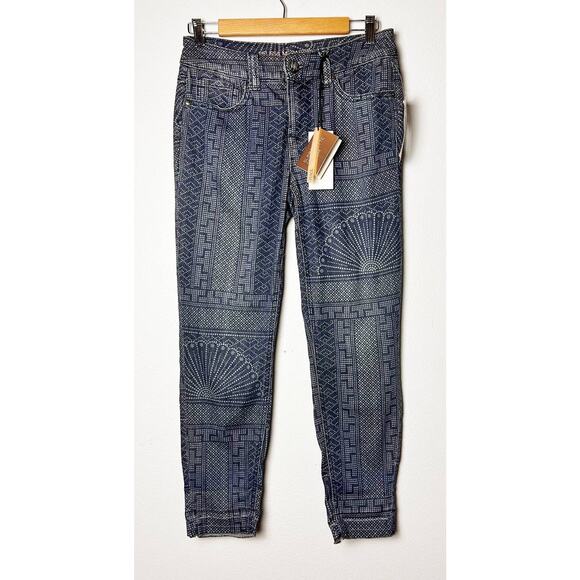 Melissa McCarthy Seven7 Denim - NWT 7 Melissa McCarthy Slimming Silhouette System Blue Patterned Jeans sz 4